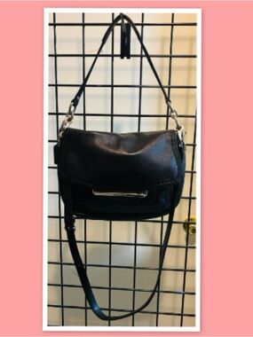 Coach Taylor Black Smooth Leather Flap Closure Crossbody Shoulder Bag